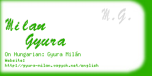 milan gyura business card