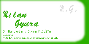 milan gyura business card